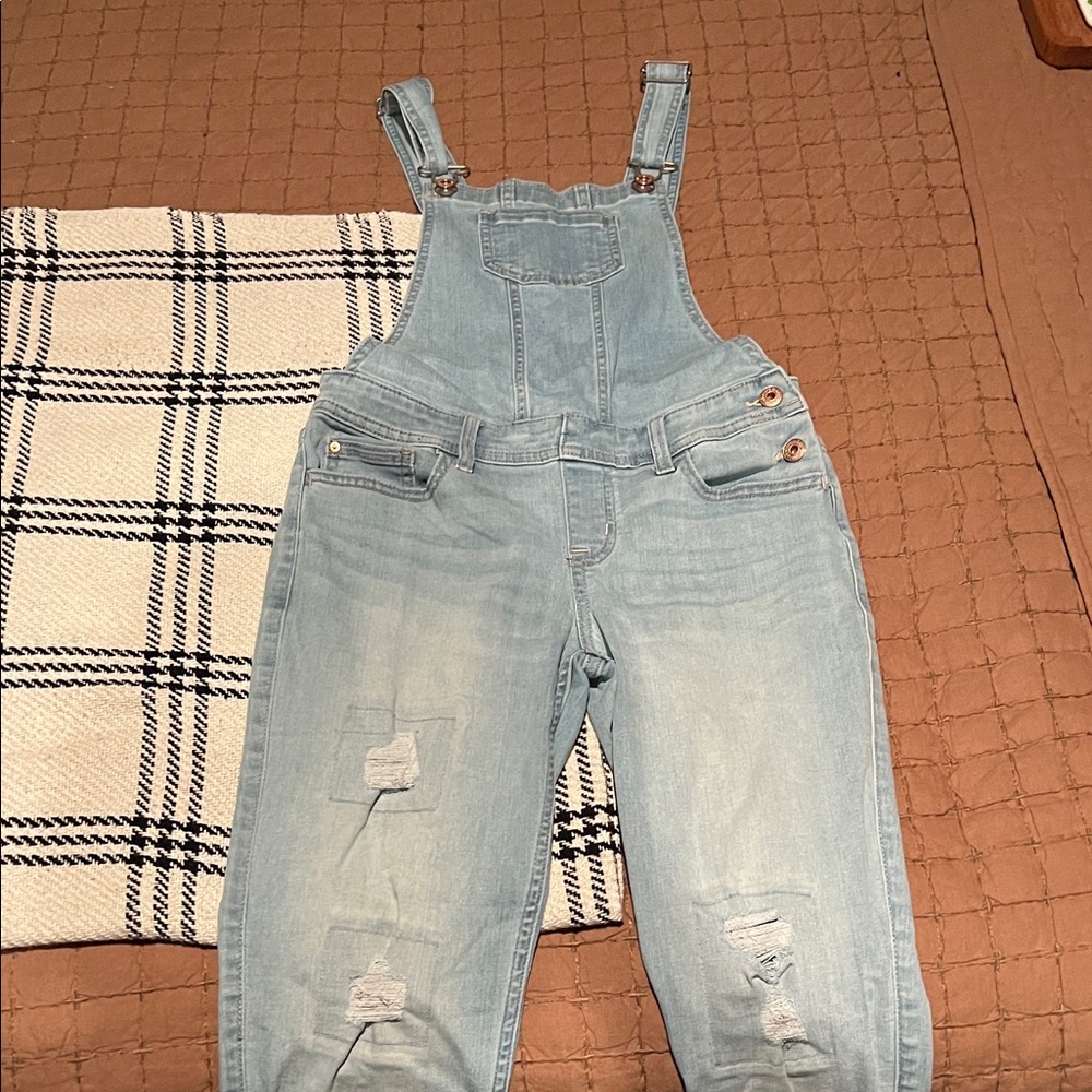 Abercrombie Kids Light Wash Denim Overalls